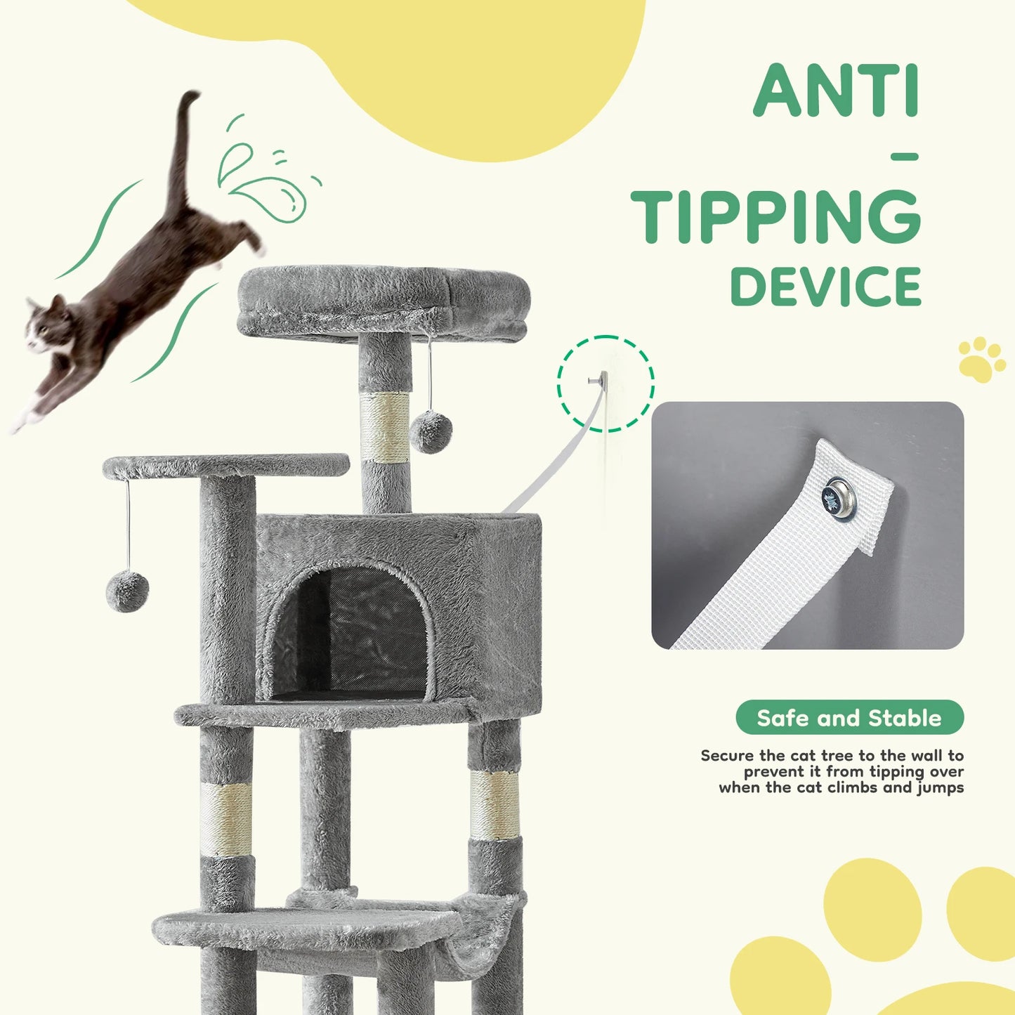 Four Level Cat Tree For Indoor Multi Cat Play And Scratching Sisal Posts