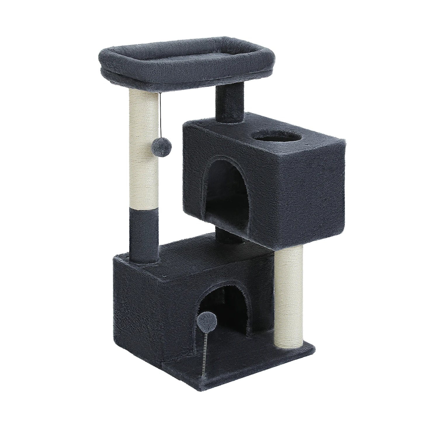 ^Three Tier Cat Tree With Sisal Scratching Post