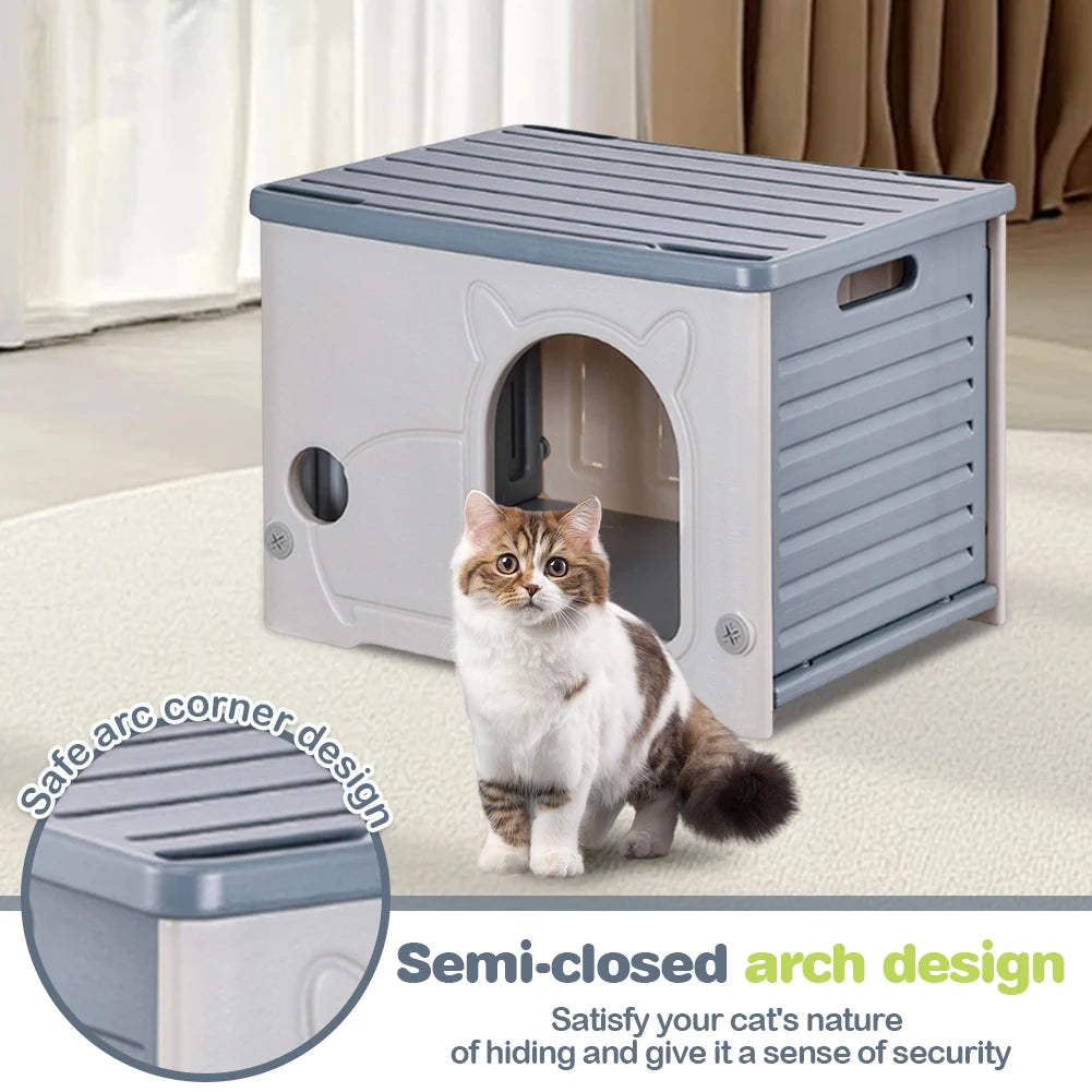 Outdoor Cat House Waterproof Shelter Cozy Winter Bed