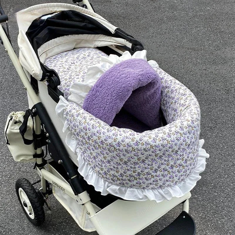 Plush Sleeping Bag for Small Dogs Stroller Outdoor Use