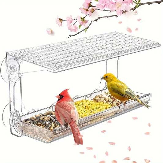 Feature Indestructible Window Bird Feeder With Seed Tray Suction Cups