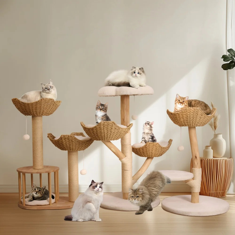 BORWARTCN Premium Engineering MultiLevel CatTree Tower With Scratching Posts Indoors