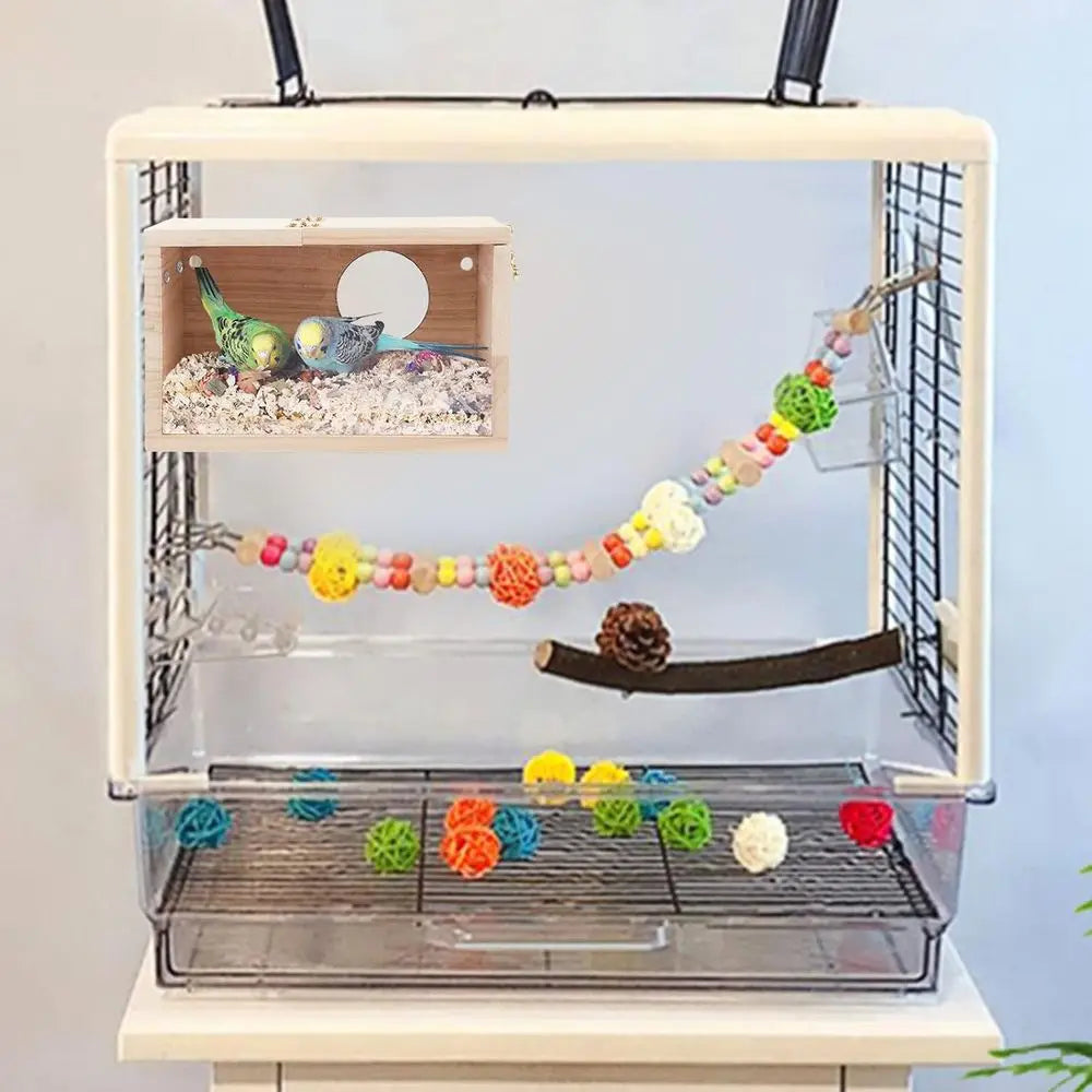 Parakeet Nesting Box Transparent Design Breeding Cage