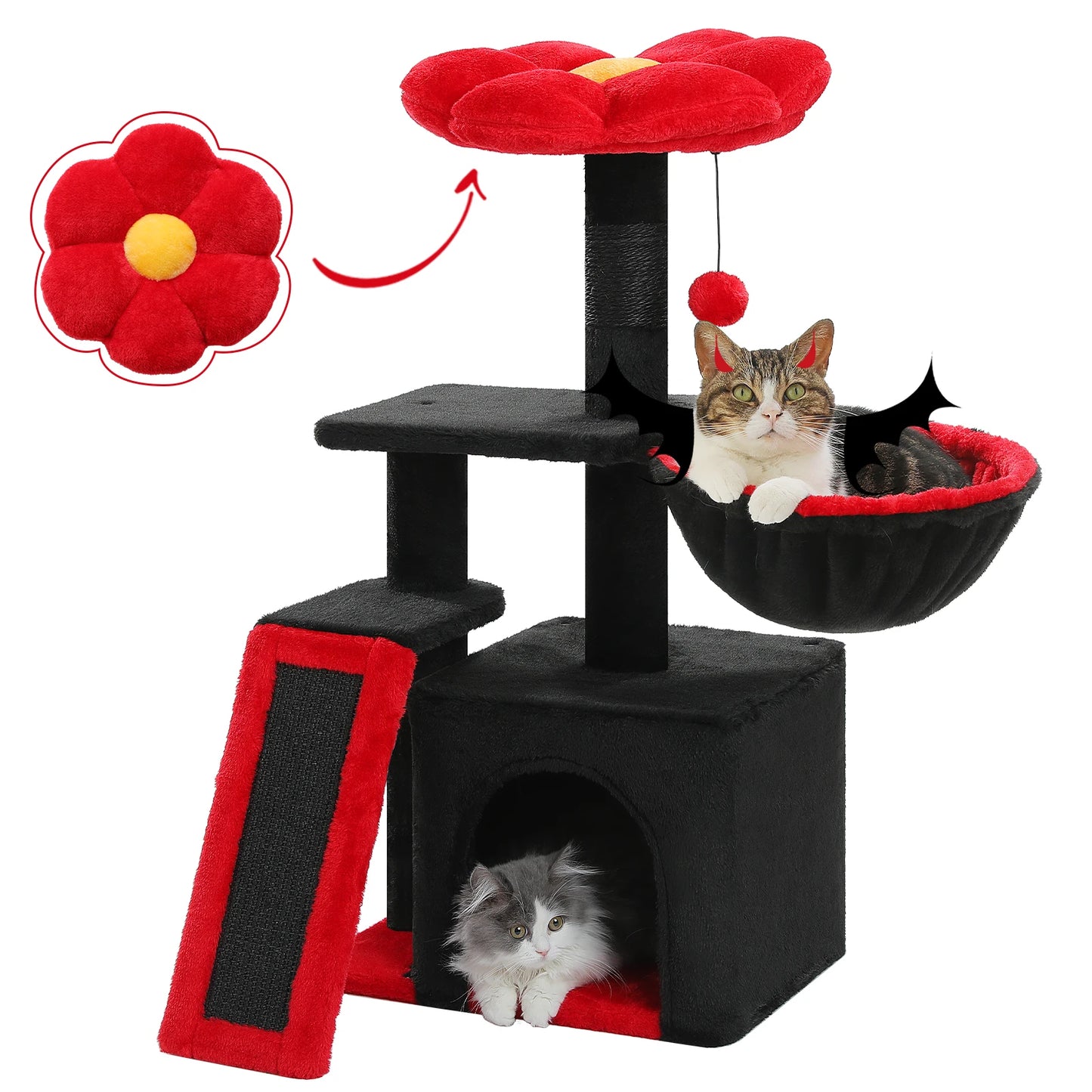 ^Three Tier Cat Tree With Sisal Scratching Post