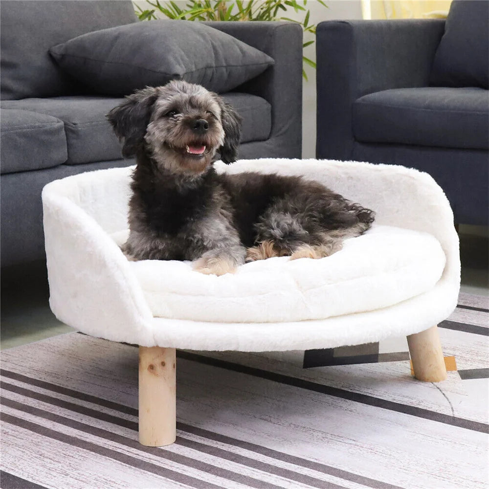 BORWARTCN Ultra Soft Elevated Dog Cat Sofa Bed Lounger