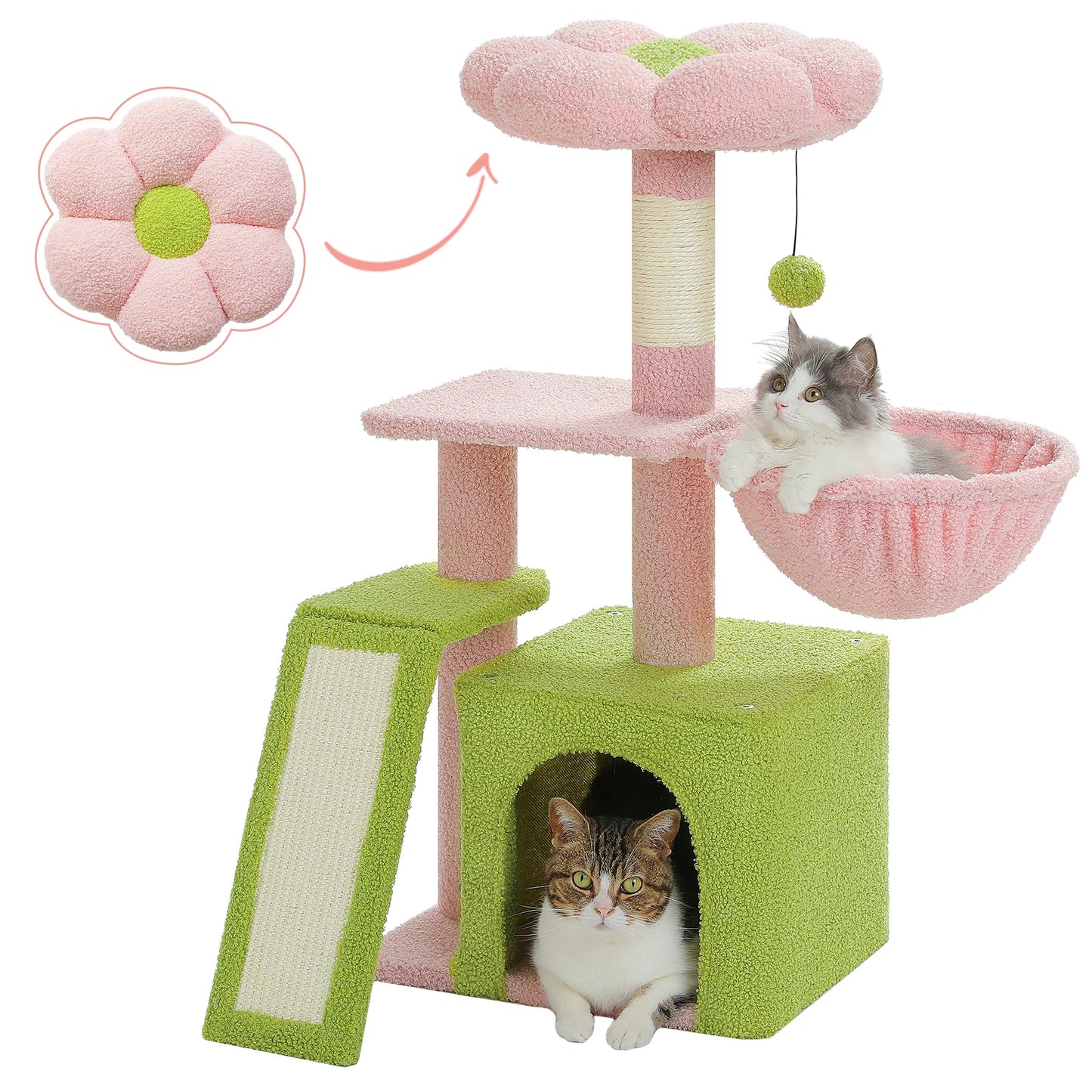 ^Three Tier Cat Tree With Sisal Scratching Post