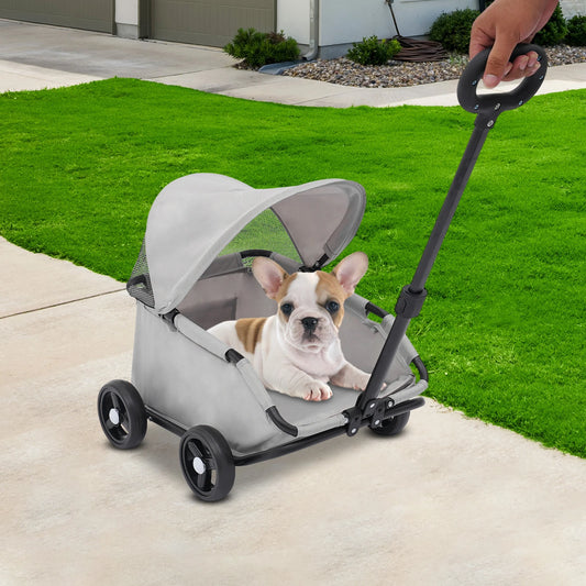 Hign-concerned Small Dog Stroller Folding Four Wheel Cart