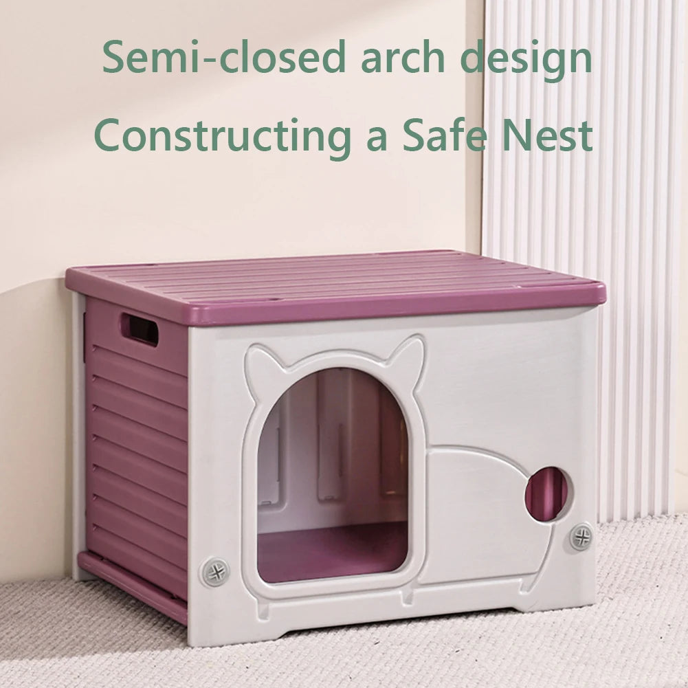 Outdoor Cat House Waterproof Shelter Cozy Winter Bed