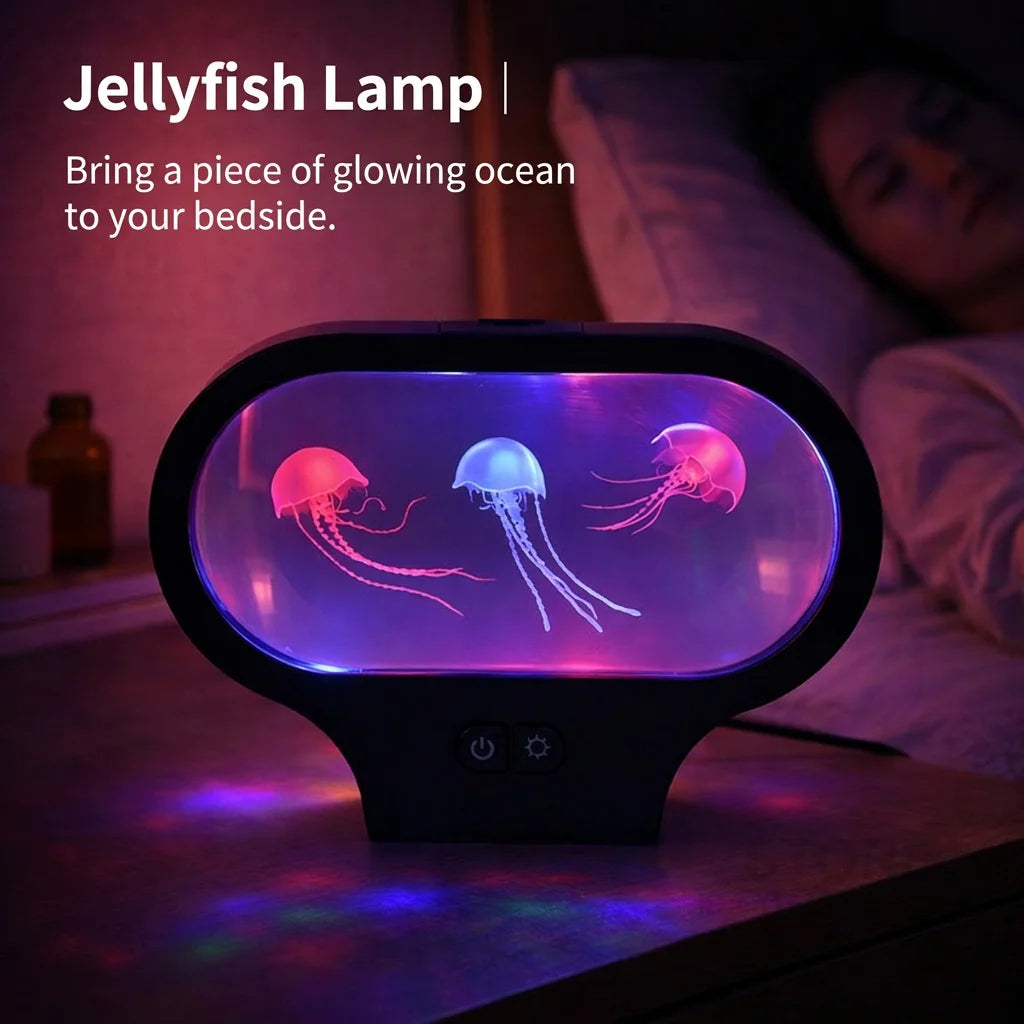 USB Jellyfish Lamp 3D Oval Color Changing LED Night Light Decor
