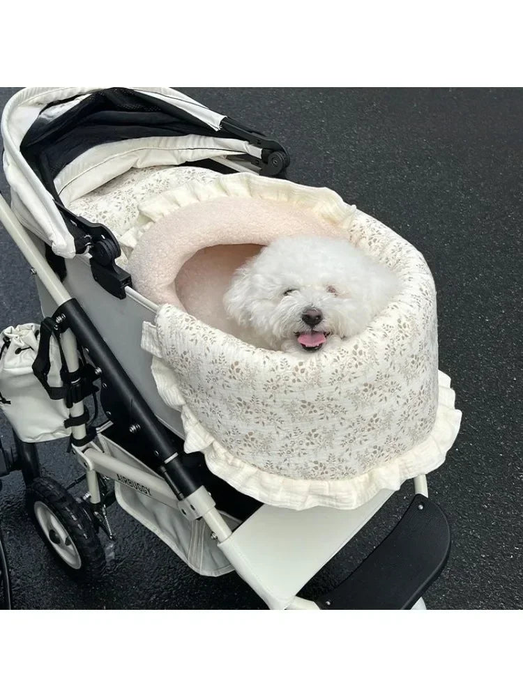 Plush Sleeping Bag for Small Dogs Stroller Outdoor Use