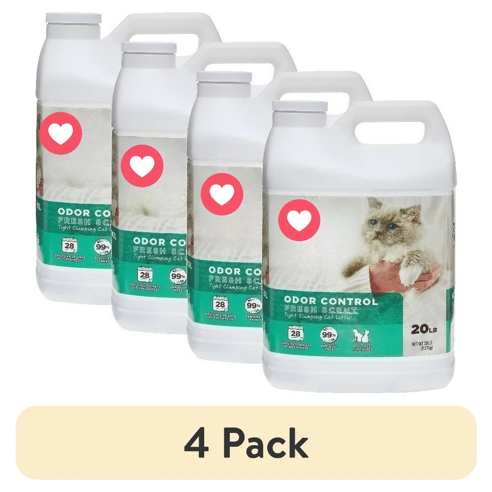 Scoopable Clumping Cat Litter Fresh Scent Multi Cat 4 Pack