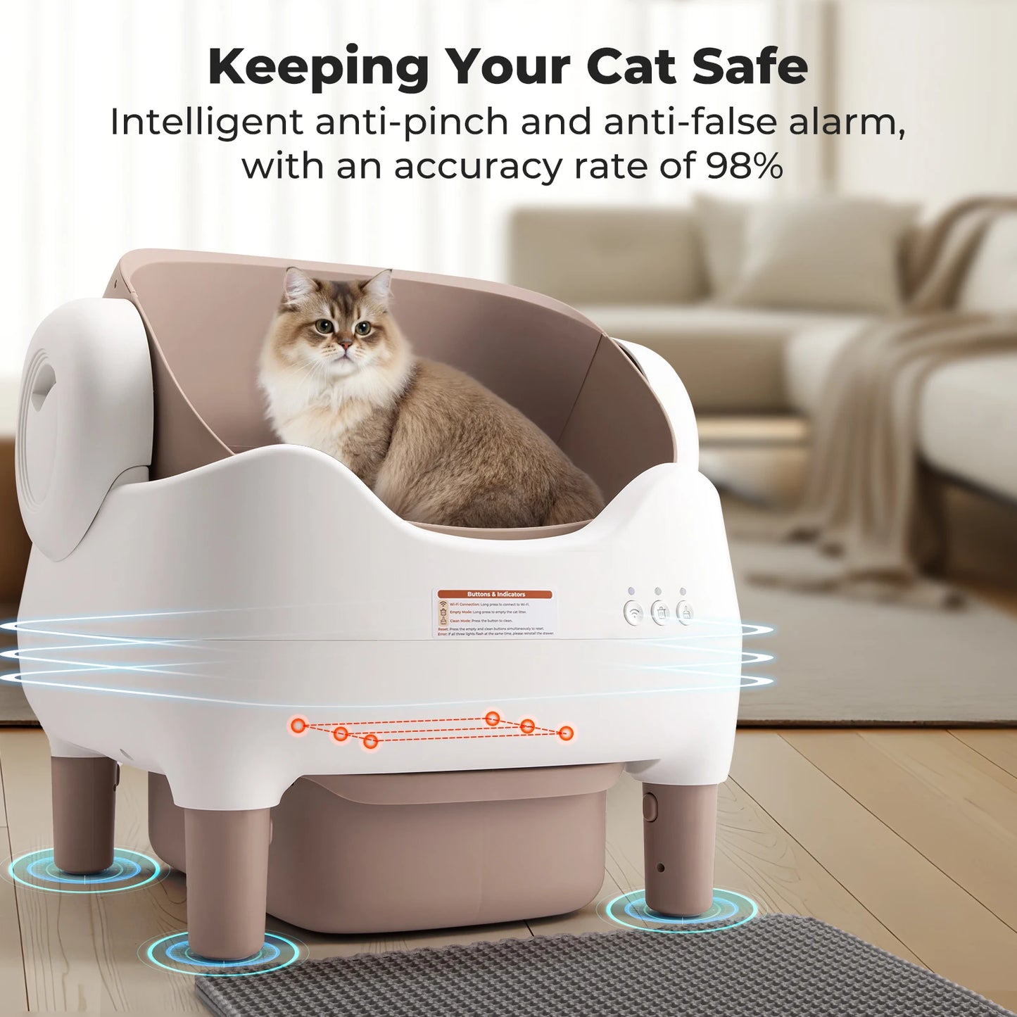 Self Cleaning Automatic Litter Box With App Control