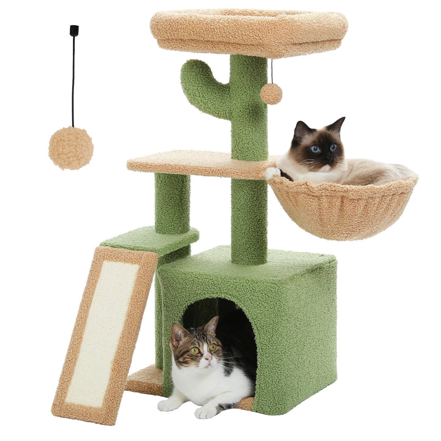 ^Three Tier Cat Tree With Sisal Scratching Post