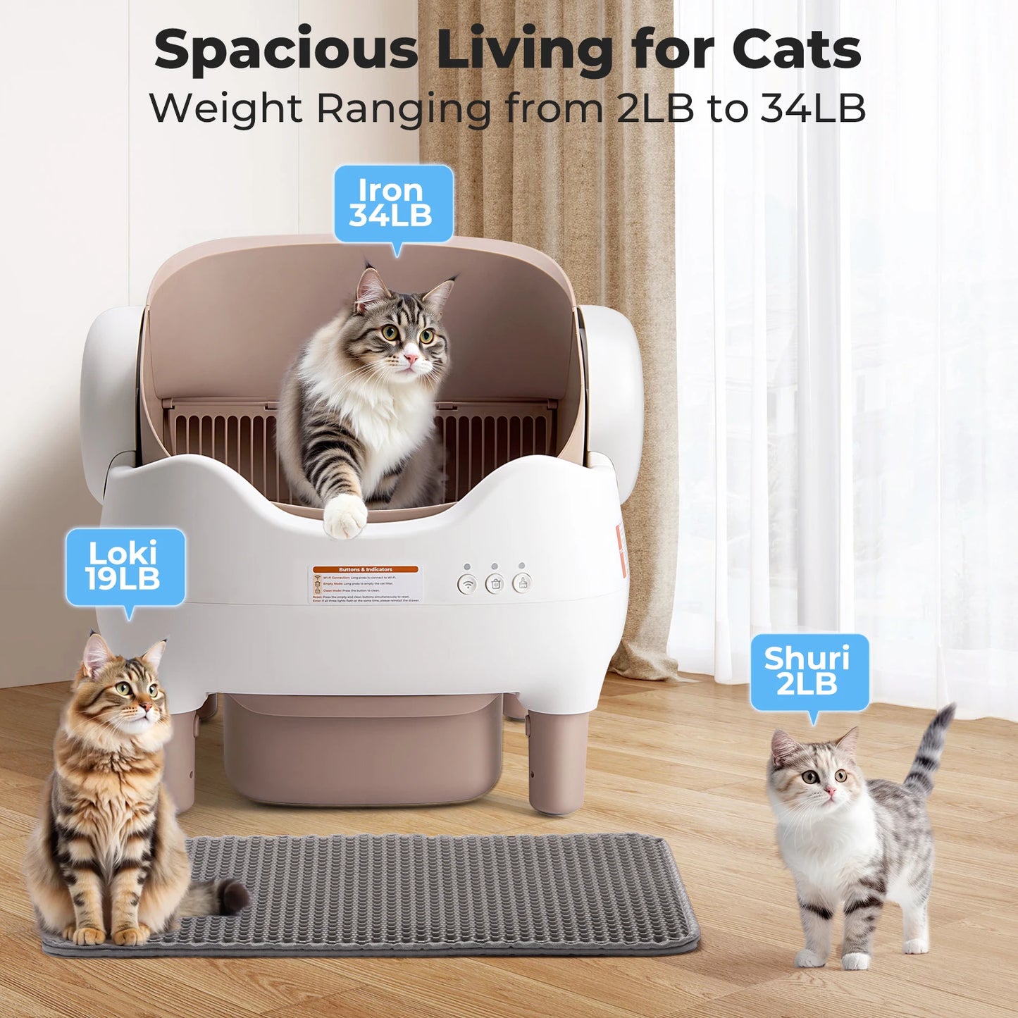 Self Cleaning Automatic Litter Box With App Control