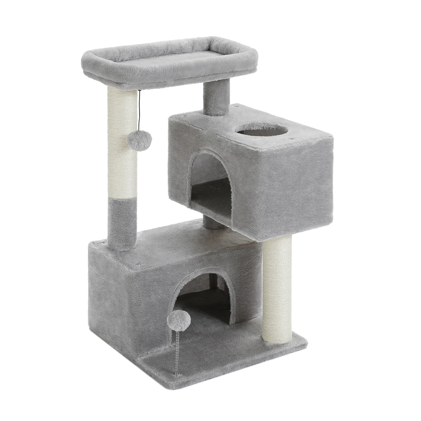 ^Three Tier Cat Tree With Sisal Scratching Post