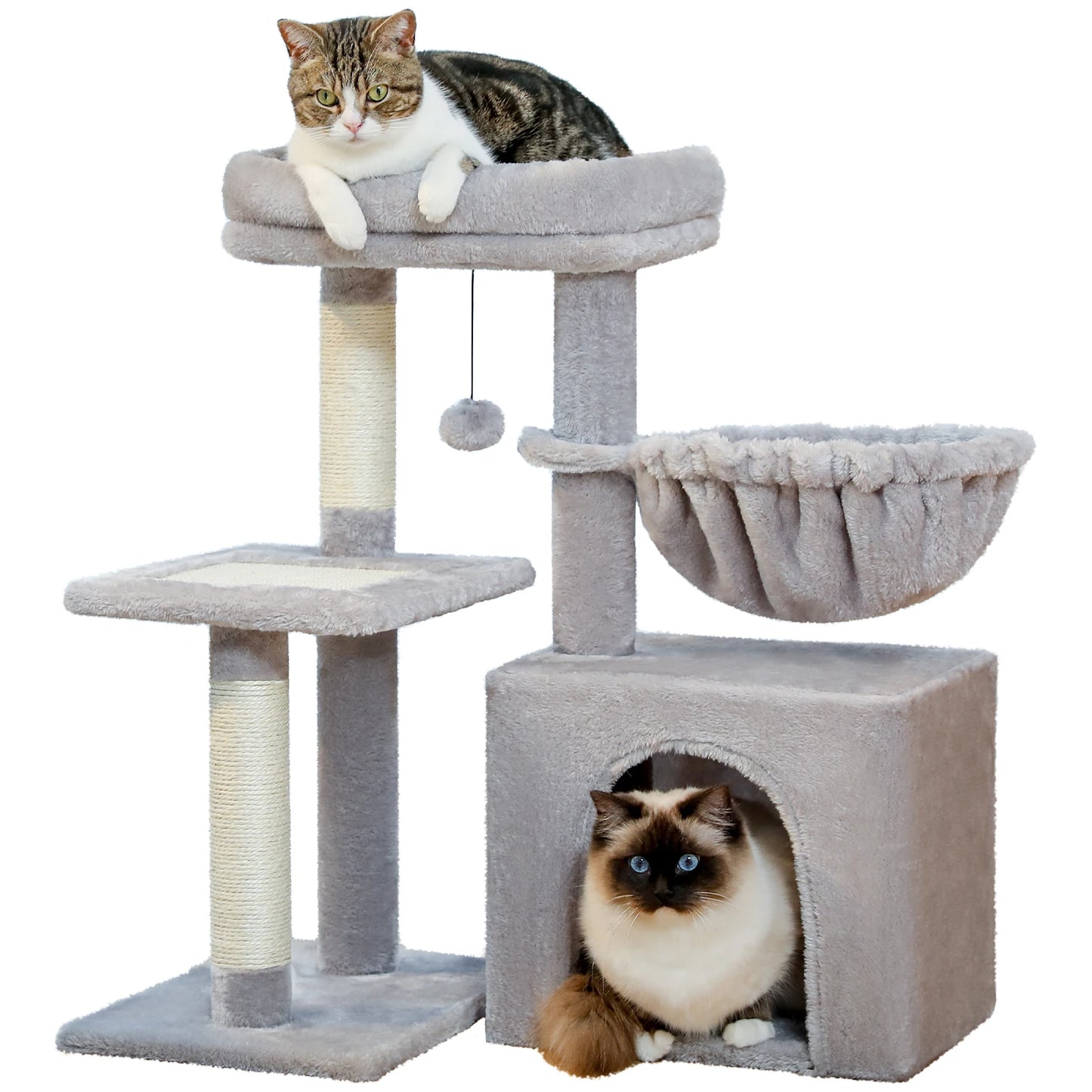 ^Three Tier Cat Tree With Sisal Scratching Post