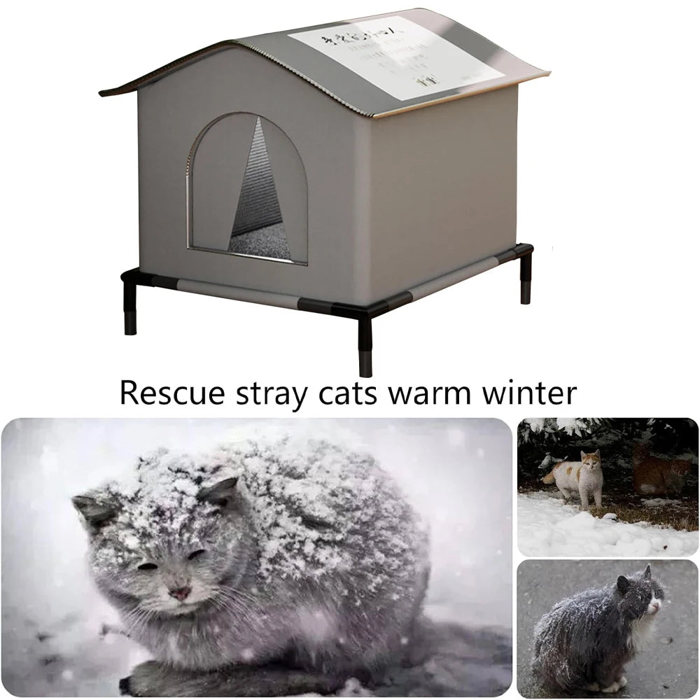 Outdoor Animal House Waterproof Winter Shelter Foldable Mat