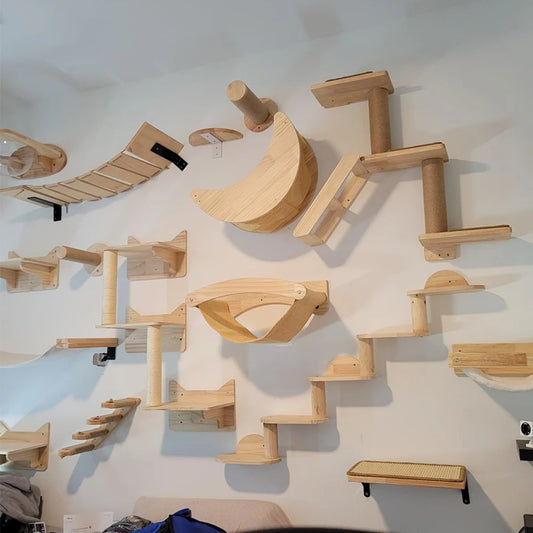 PATYOCATCN Wall Mounted Cat Climbing Shelf With Scratching Post