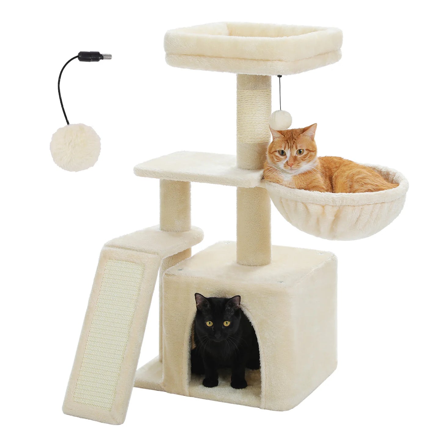 ^Three Tier Cat Tree With Sisal Scratching Post