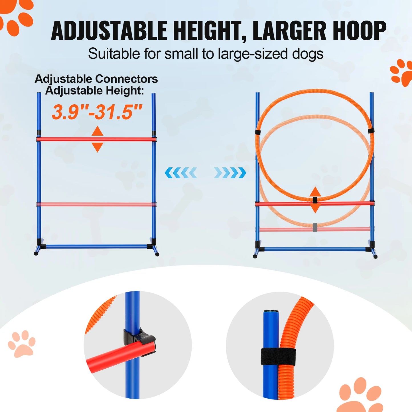 SucceBuy Dog Agility Equipment Set With Hurdles And Poles