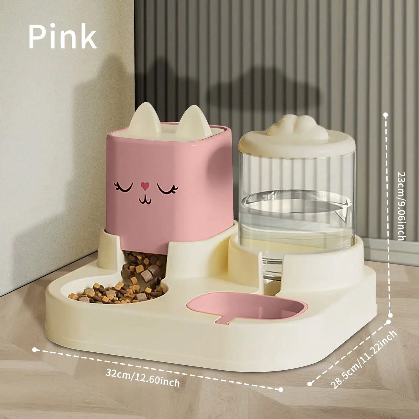 Automatic Pet Food and Water Dispenser 2 in 1 Bowls