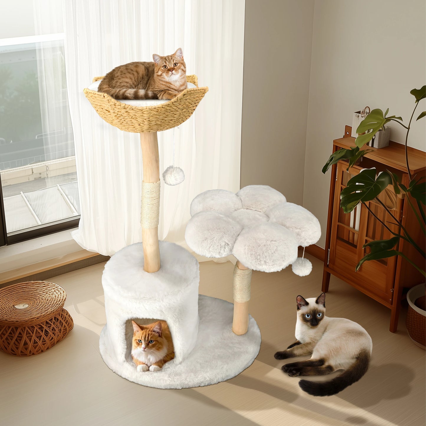 BORWARTCN Premium Engineering MultiLevel CatTree Tower With Scratching Posts Indoors
