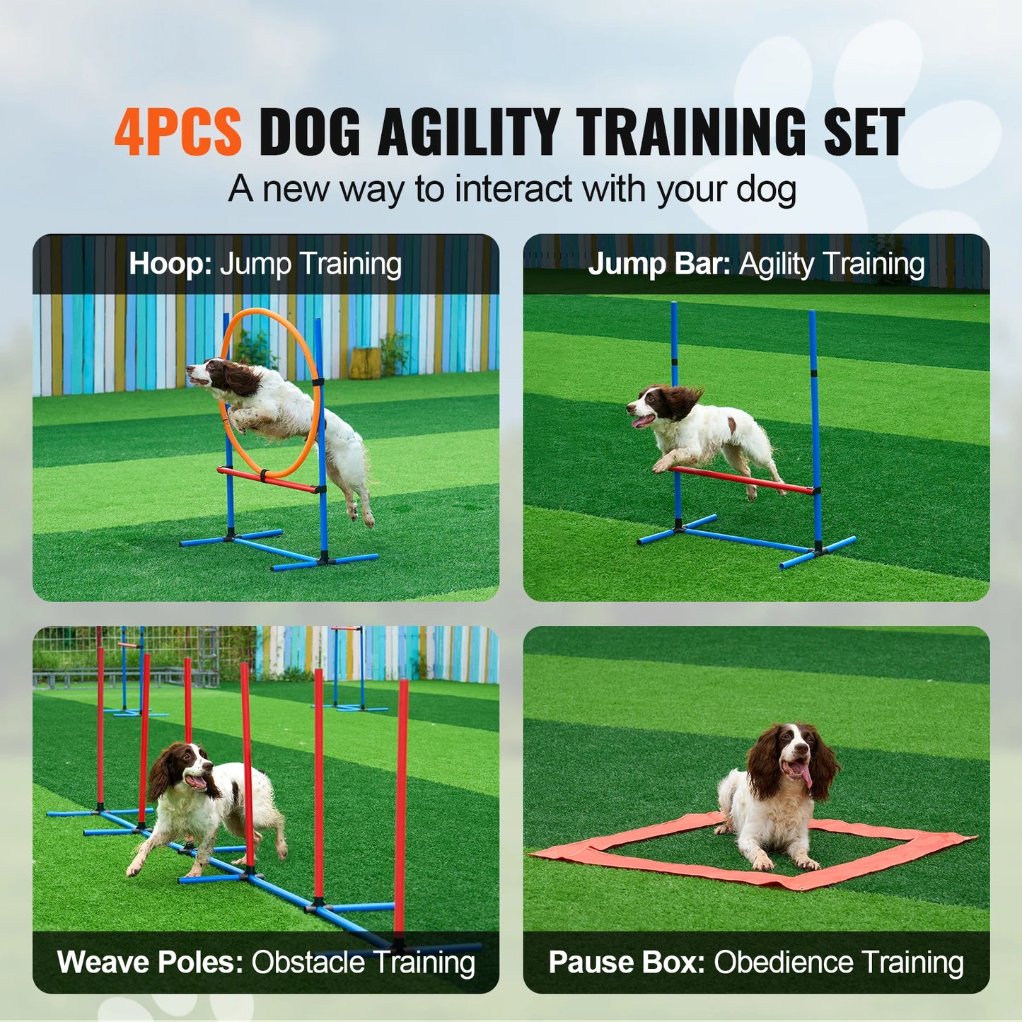 SucceBuy Dog Agility Equipment Set With Hurdles And Poles