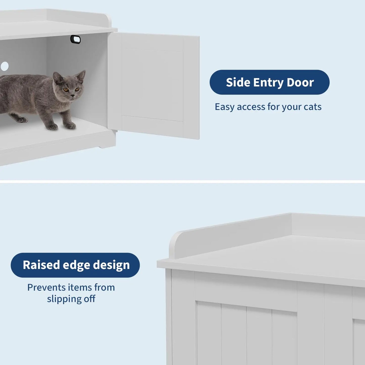Ventilated Wooden Cat Litter Box Enclosure With Barn Door