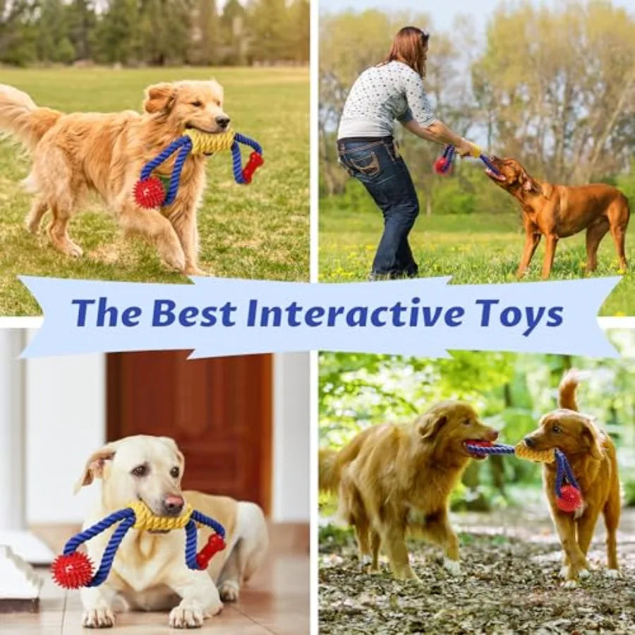 Interactive Dog Rope Toys For Tug Of War Boredom Relief