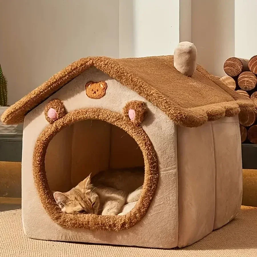 Foldable Pet House Removable Washable Cat And Puppy Cave