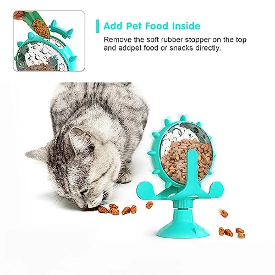 Interactive Cat And Dog Treat Dispenser Toy With Rotating Design