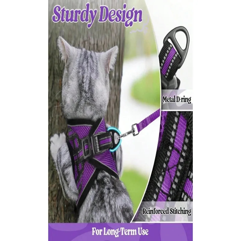 AEHOME Escape Proof Cat Harness And Leash Set Reflective