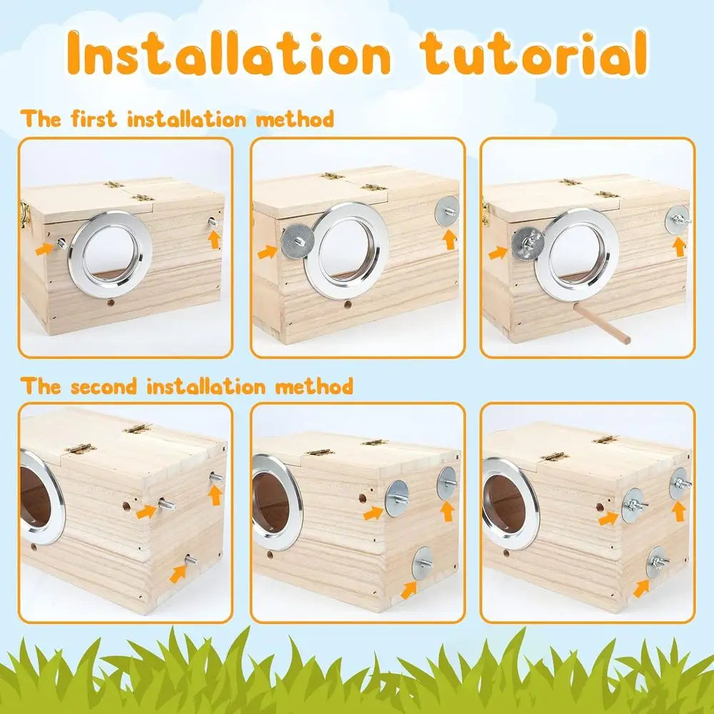 Parakeet Nesting Box Transparent Design Breeding Cage