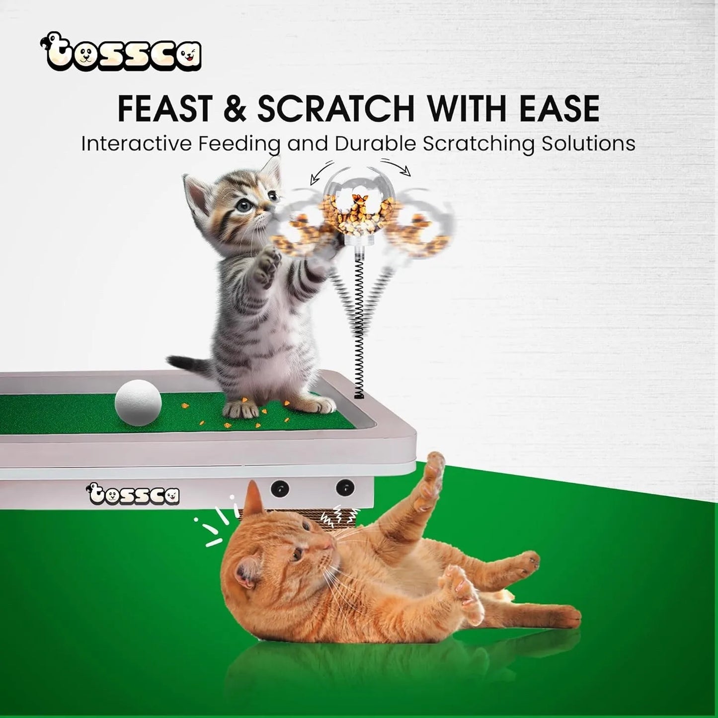 Eight In One Cat Golf Table Set Scratcher Feeder Toys