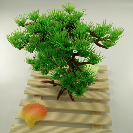 MOJOYCE Plastic Bonsai Pine Tree For Fish Tank Aquarium