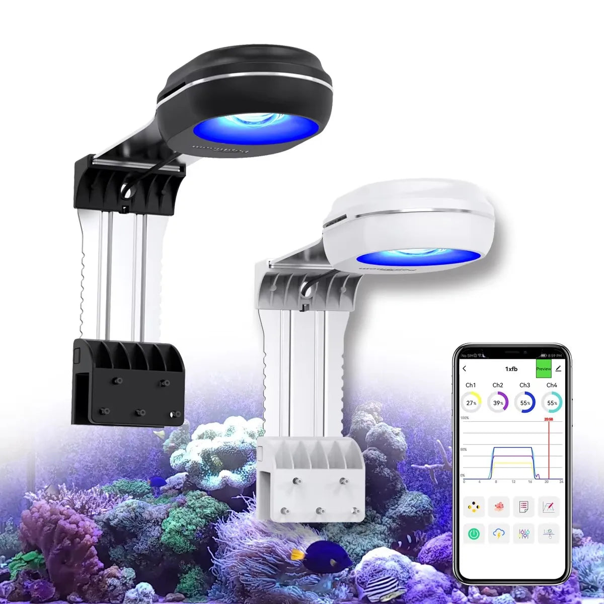 RL60 WiFi Full Spectrum LED Reef Aquarium Light