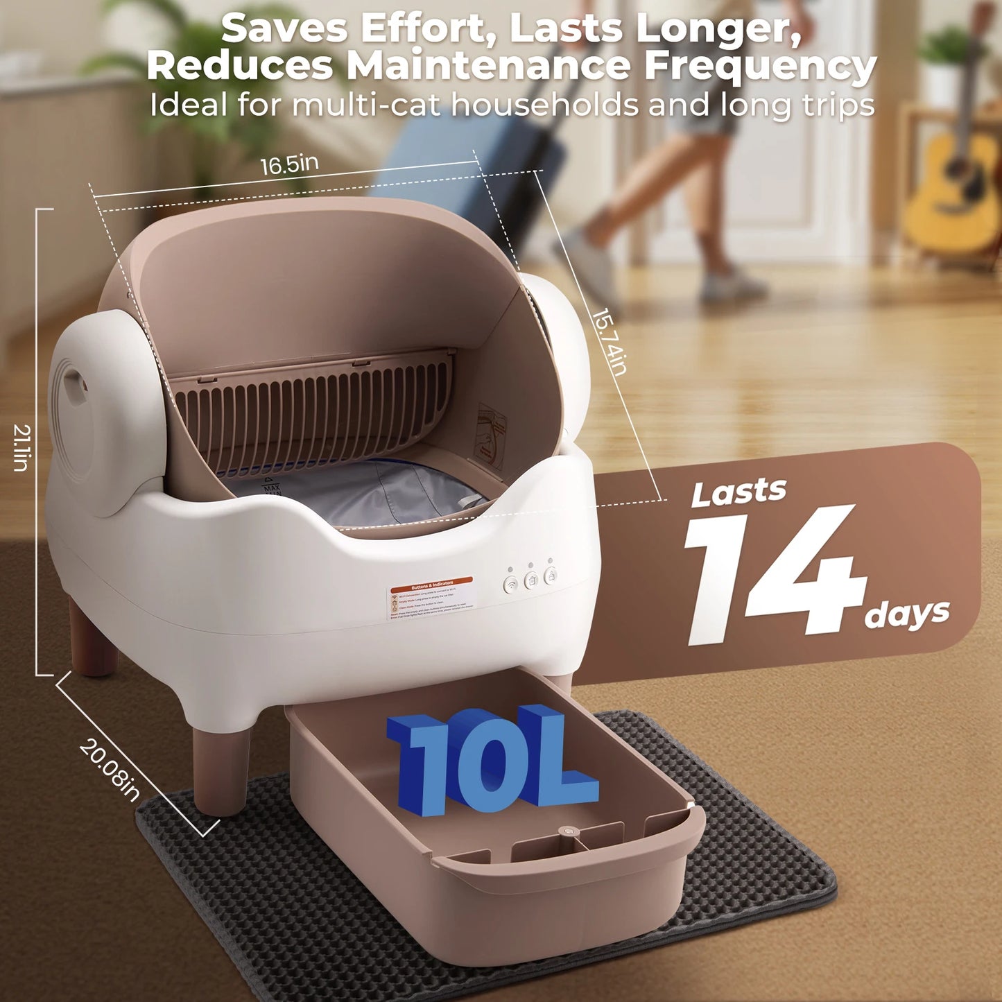 Self Cleaning Automatic Litter Box With App Control