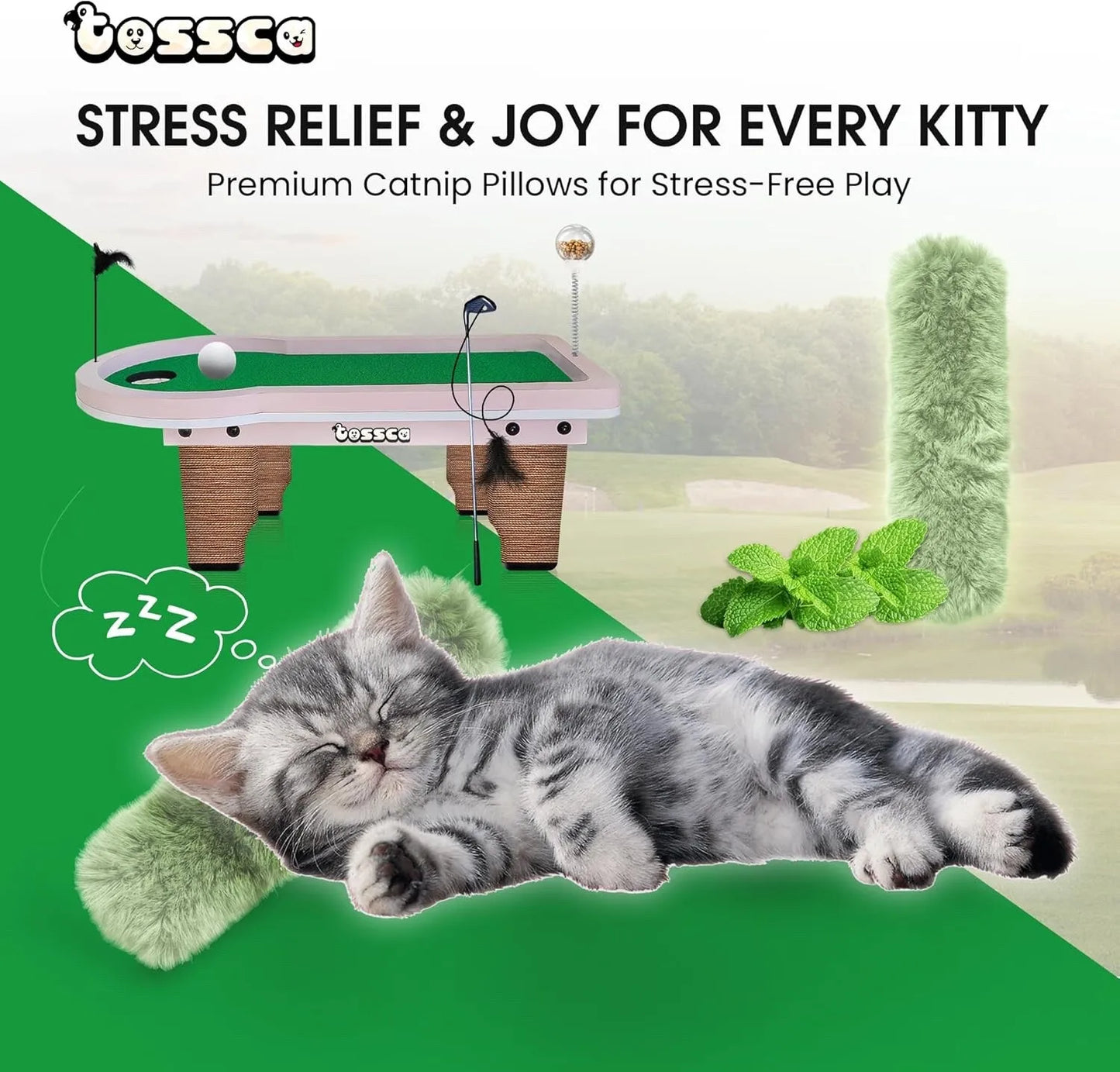 Eight In One Cat Golf Table Set Scratcher Feeder Toys