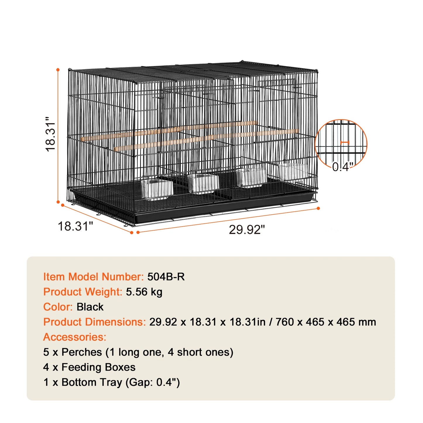 SucceBuy Stackable Divided Bird Cage With Handle For Travel