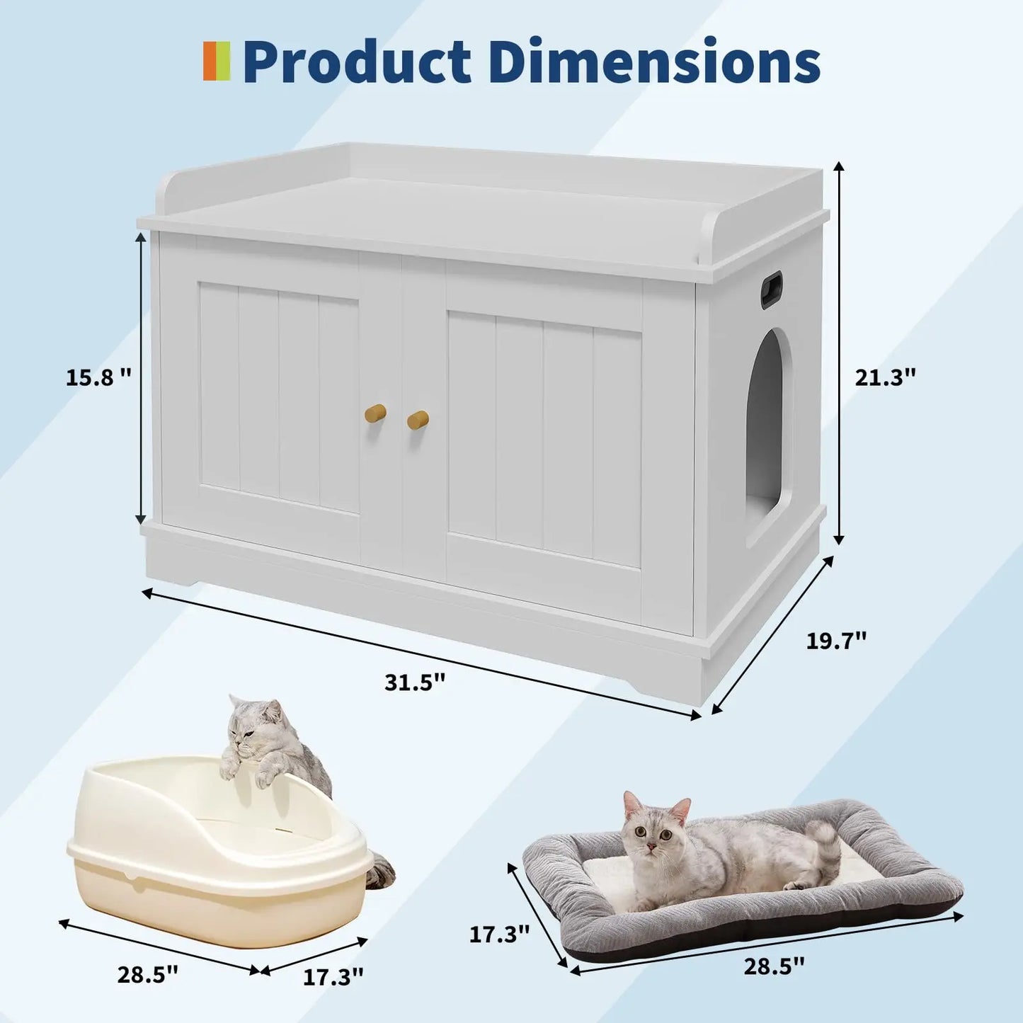 Ventilated Wooden Cat Litter Box Enclosure With Barn Door
