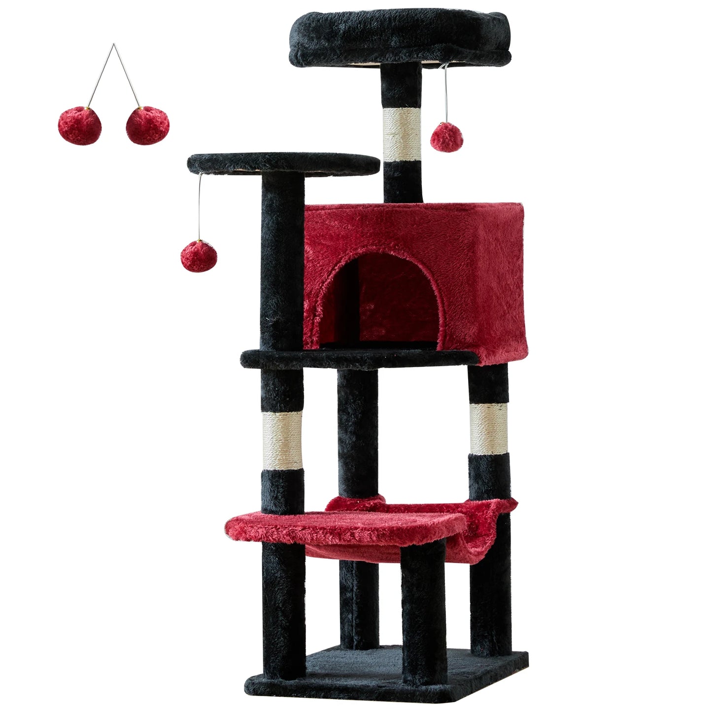 Four Level Cat Tree For Indoor Multi Cat Play And Scratching Sisal Posts