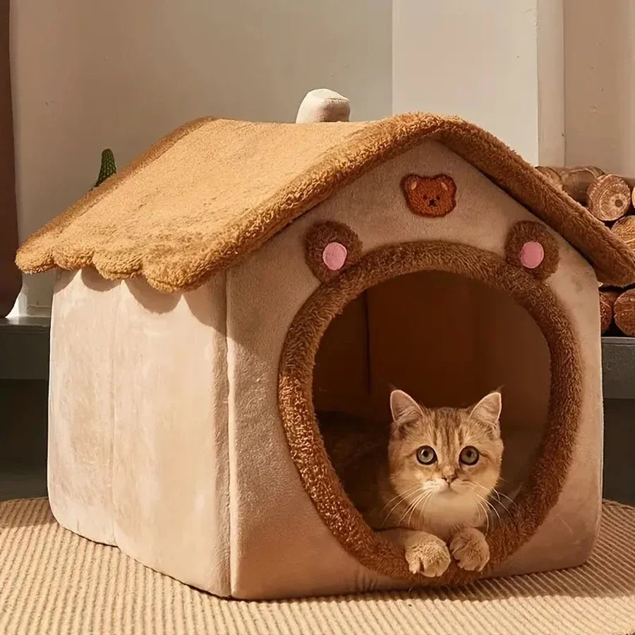 Foldable Pet House Removable Washable Cat And Puppy Cave