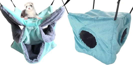 Cozy Plush Triple Bunkbed Hammock Bed for Small Animals