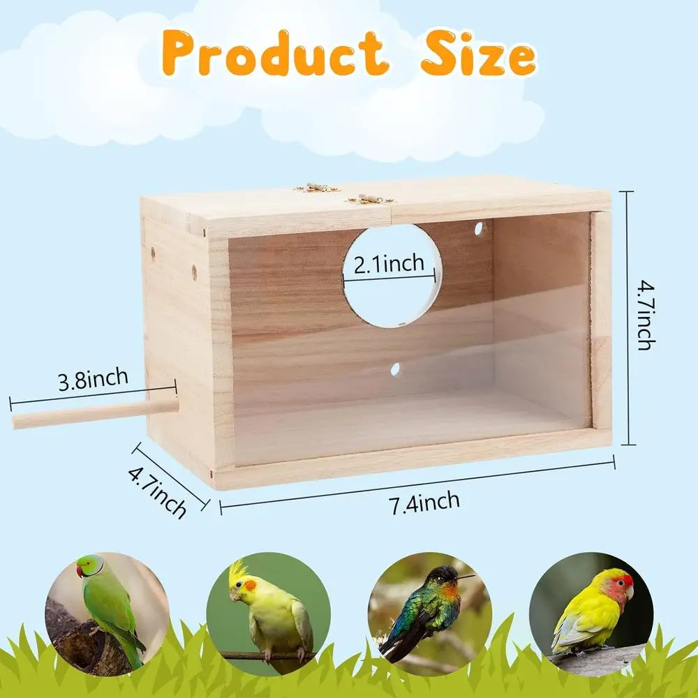 Parakeet Nesting Box Transparent Design Breeding Cage