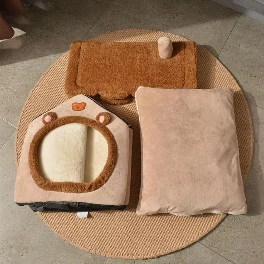 Foldable Pet House Removable Washable Cat And Puppy Cave