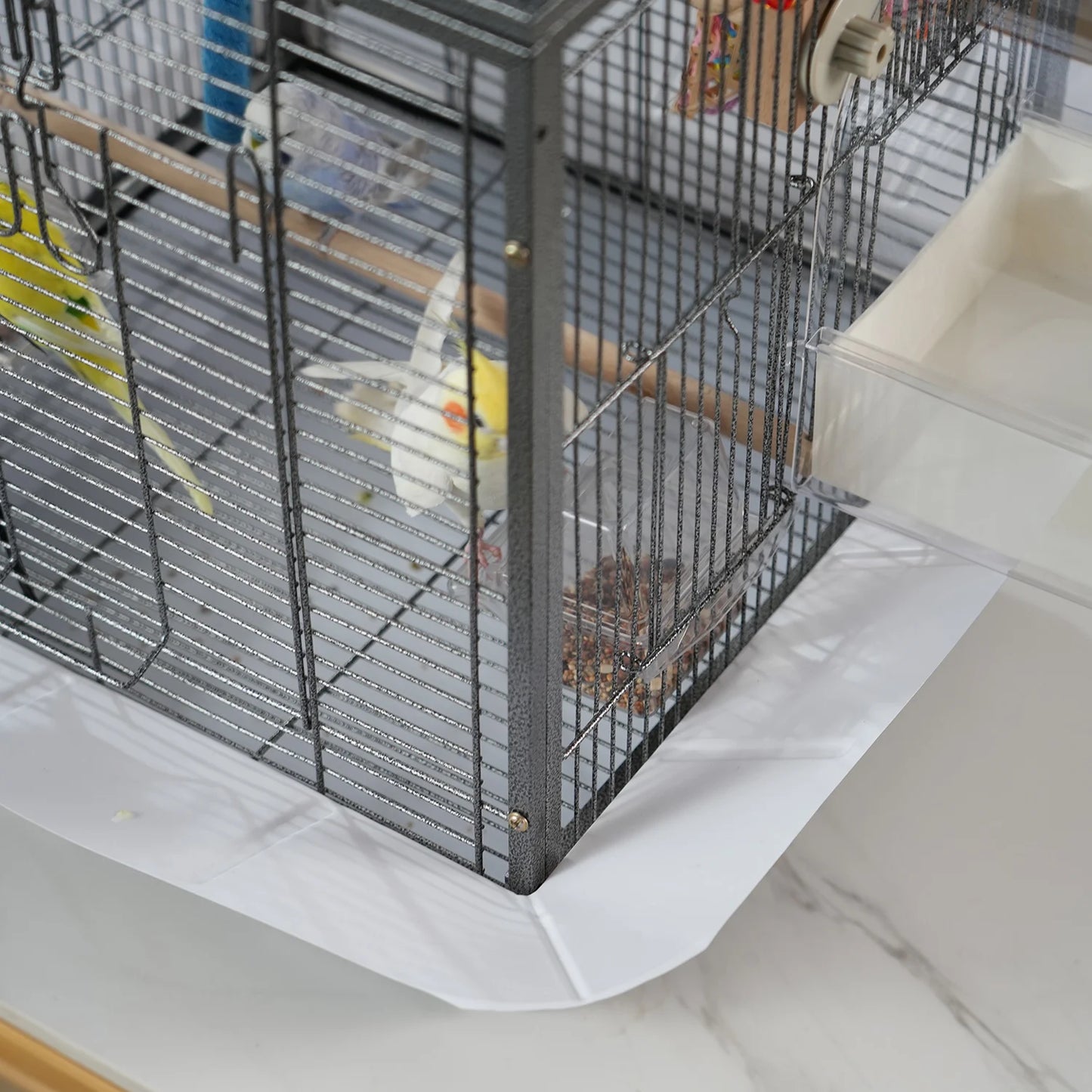 Metal Bird Cage With Slide Out Tray And Handle