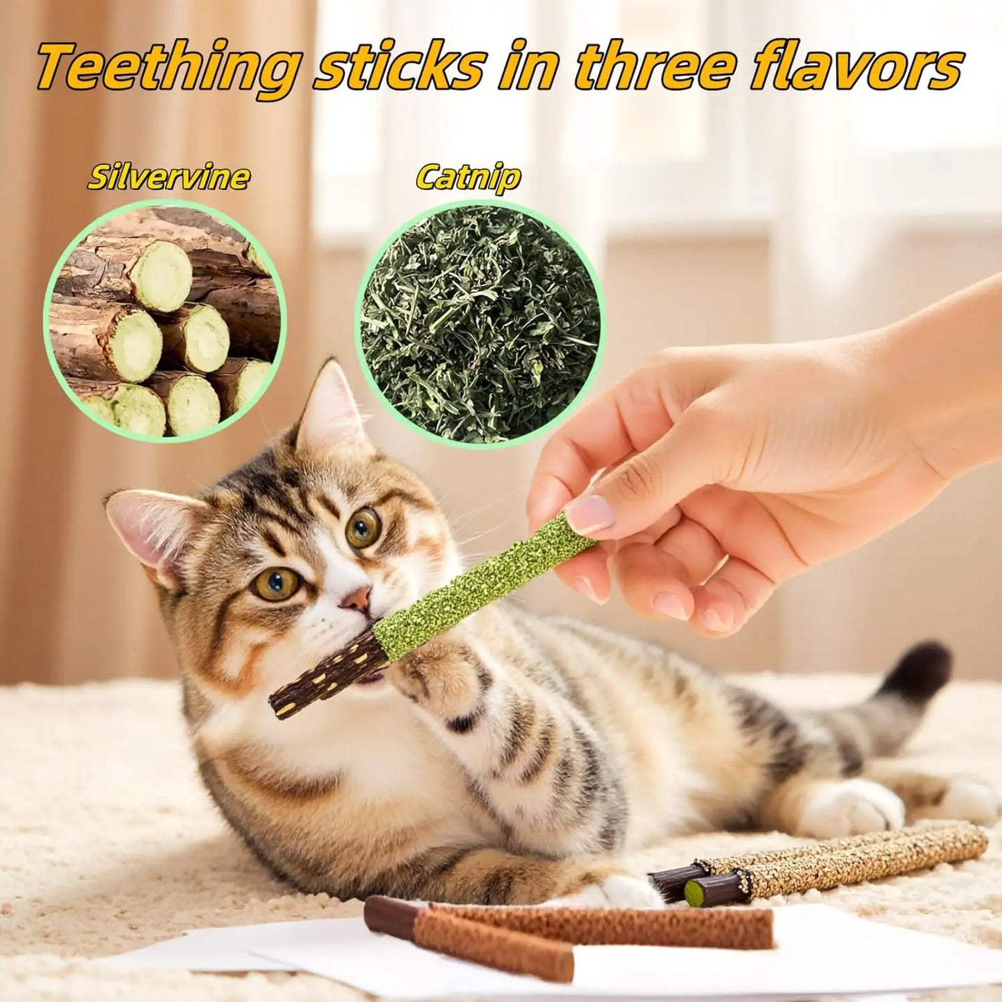 Silver Vine Cat Toys 12 Pack Chewing Sticks Snack