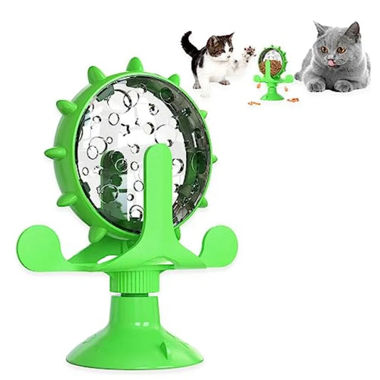Interactive Cat And Dog Treat Dispenser Toy With Rotating Design