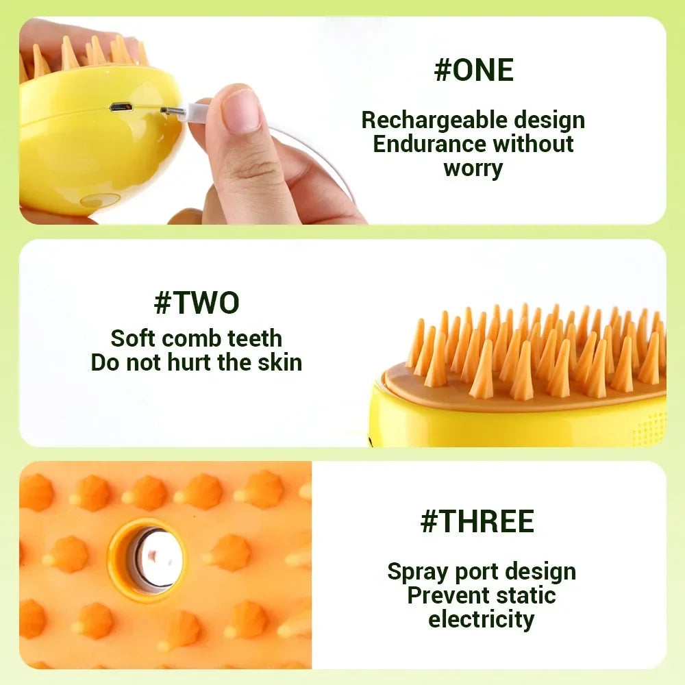 Steamy Brush Electric Sprayer Massage Comb For Cats And Dogs