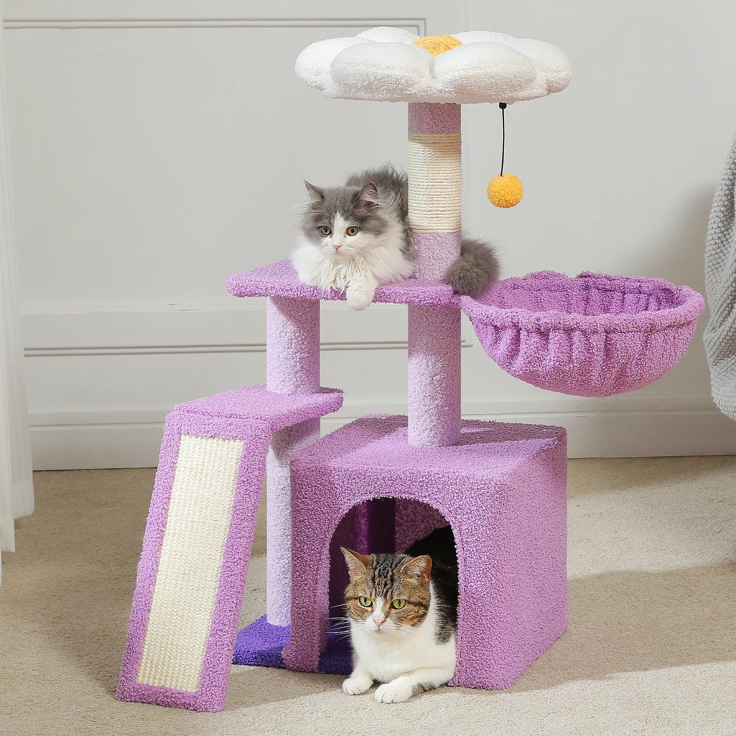 ^Three Tier Cat Tree With Sisal Scratching Post